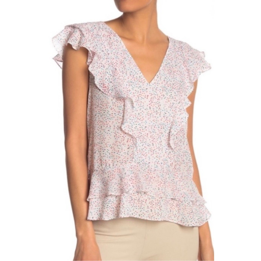 Nwt Parker Dottie Confetti Ruffle Top Size Small